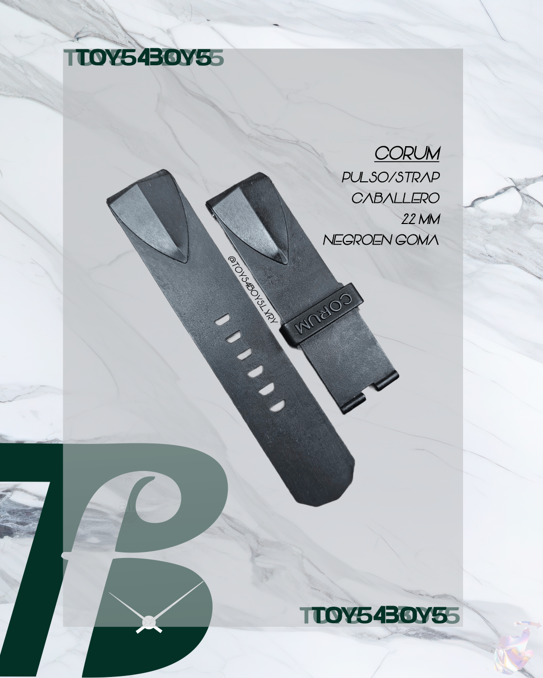 STRAP CORUM 22MM NEGRO