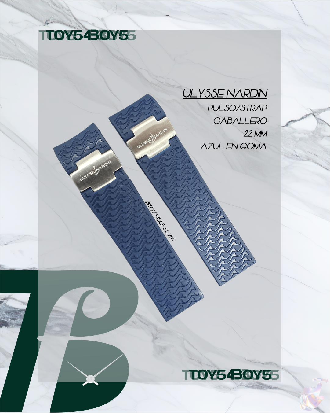 STRAP ULYSSE 22MM AZUL EN GOMA