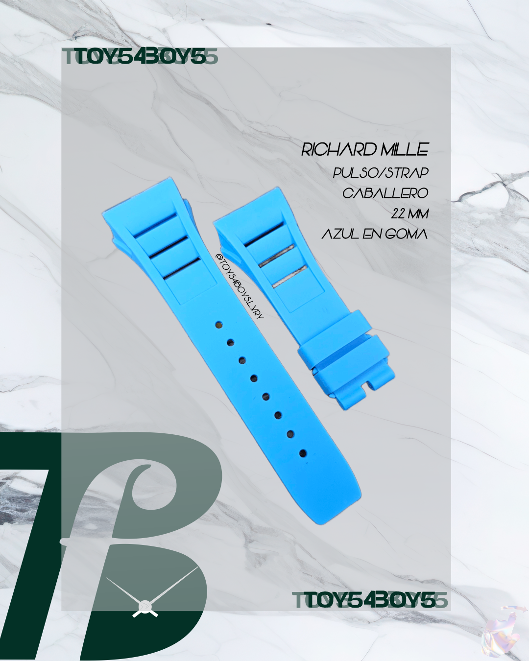 STRAP RICHARD MILLE 22MM AZUL EN GOMA