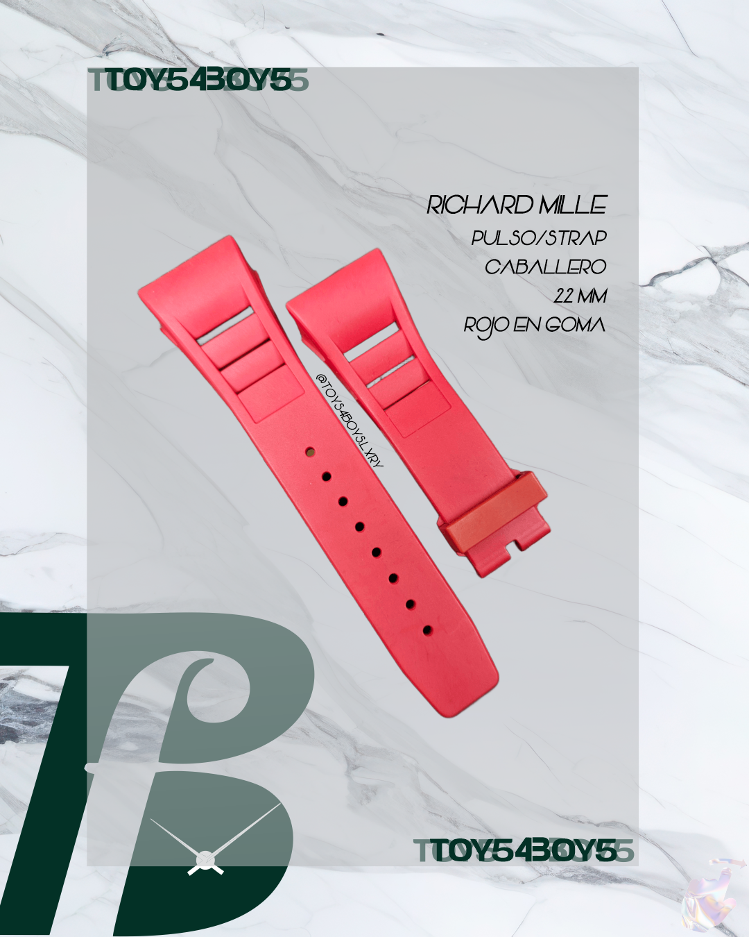 STRAP RICHARD MILLE 22MM ROJO EN GOMA