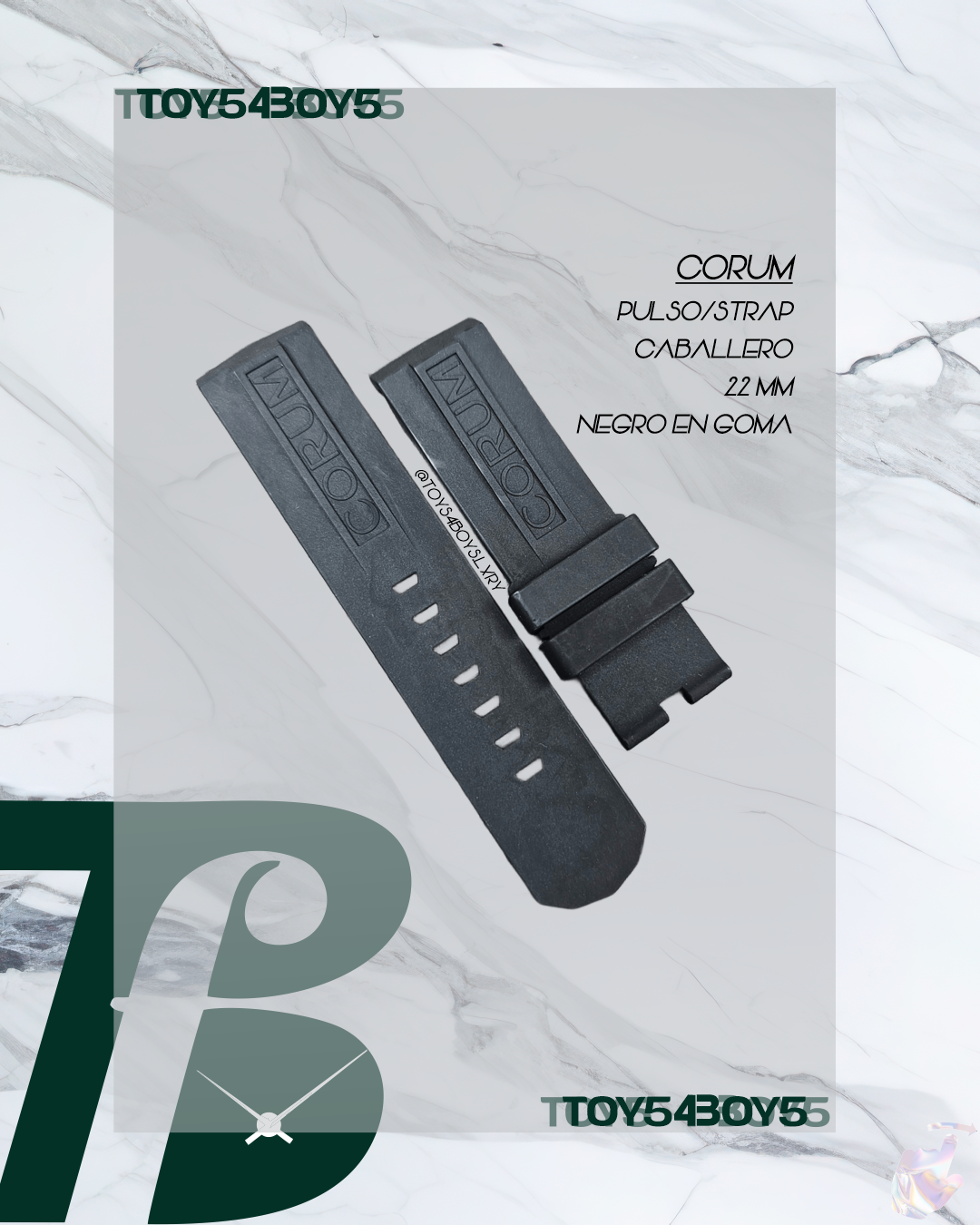 STRAP CORUM 22MM NEGRO