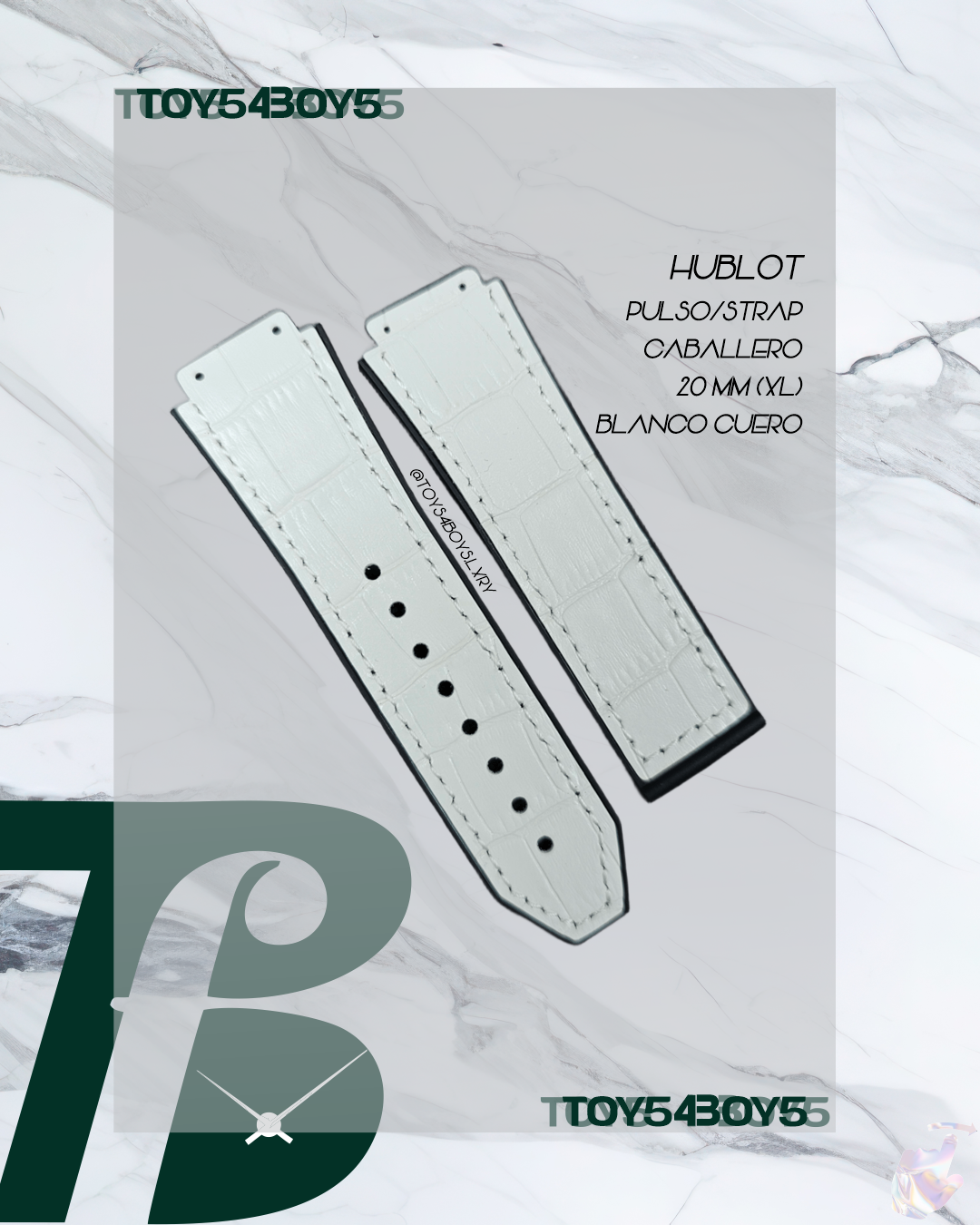 STRAP HUBLOT 20mm WHITE
