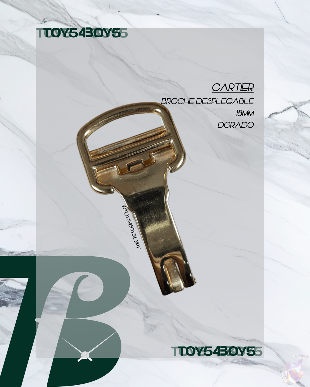 BROCHE DESPLEGABLE CARTIER 18MM DORADO