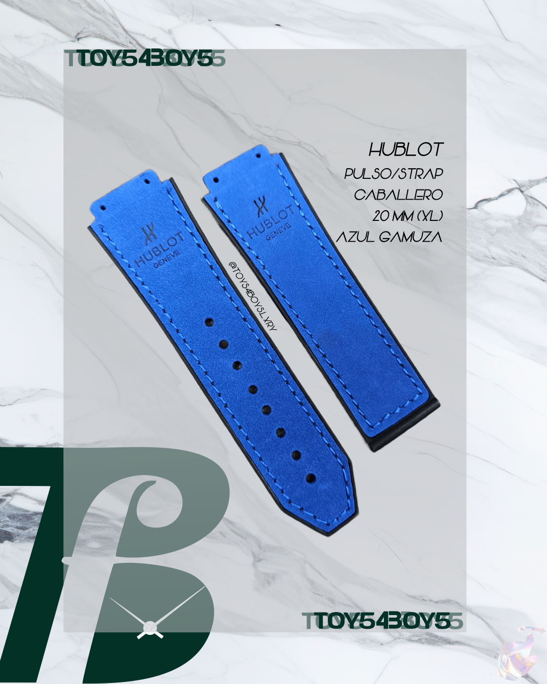STRAP HUBLOT 20mm GAMUZA AZUL