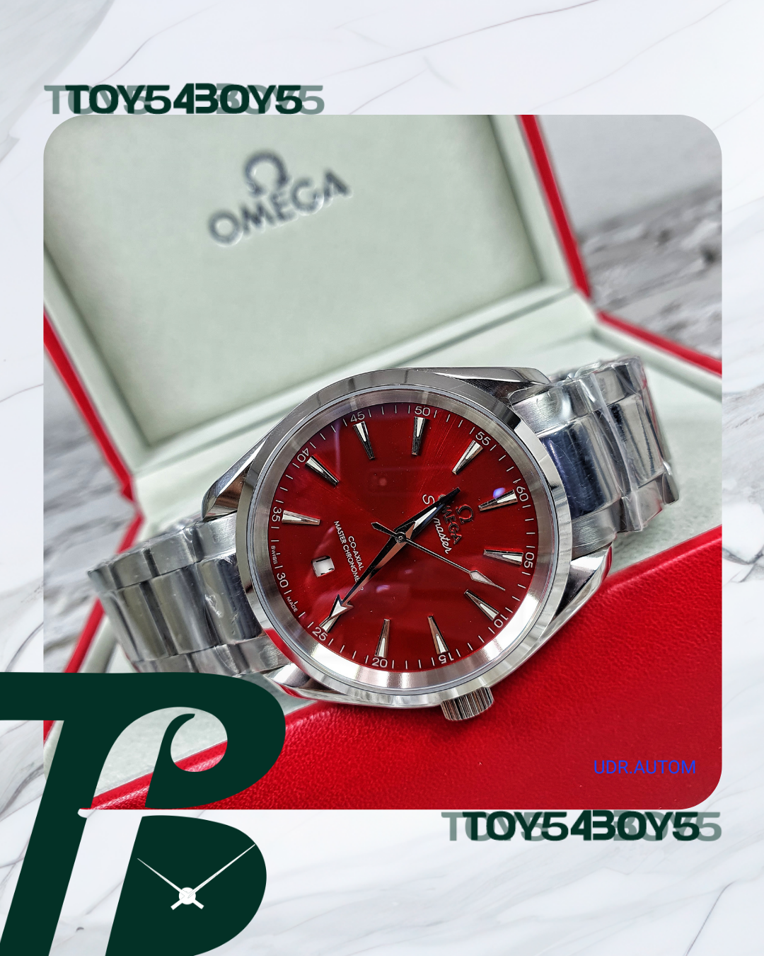 OMEGA SEAMASTER AQUATERRA RED BATON DIAL